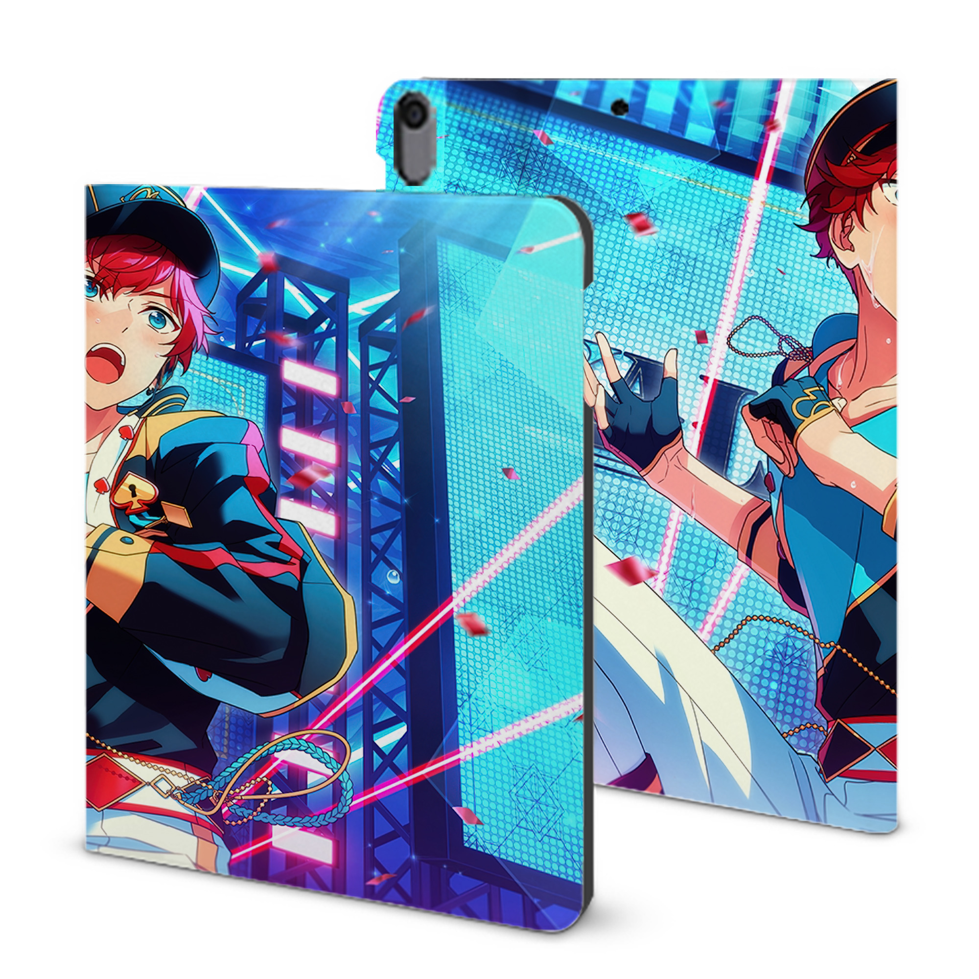 （画像用） あんさんぶるスターズ! Ensemble Stars IPad ケース ブック型 PUレザー TPU 耐衝撃 軽量 薄型 ペン収納なし 全面保護 IPad 各モデル対応